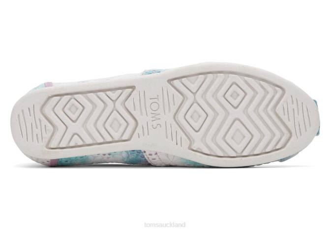 Women Lilac Mauve Tie Dye Floral Eyelets Toms Alpargata Floral Eyelets Shoes R26T31