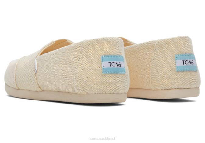 Women Metallic Natural Toms Alpargata Metallic Linen Shoes R26T3