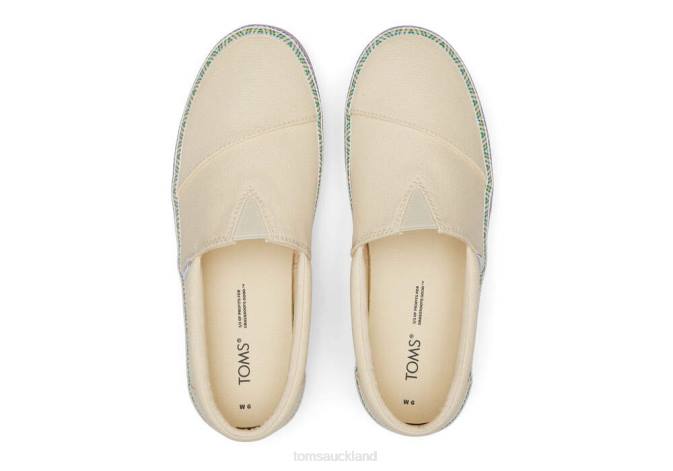 Women Natural Canvas Toms Fenix Platform Shoes R26T58