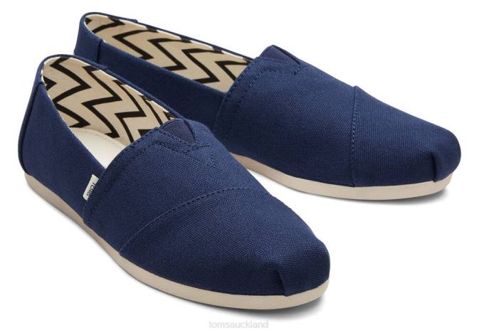 Women Navy Toms Recycled Cotton Alpargata Shoes R26T38
