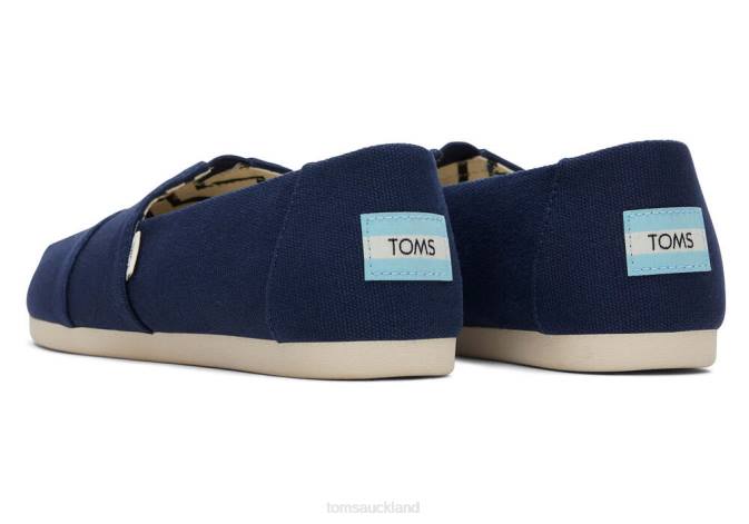 Women Navy Toms Recycled Cotton Alpargata Shoes R26T38
