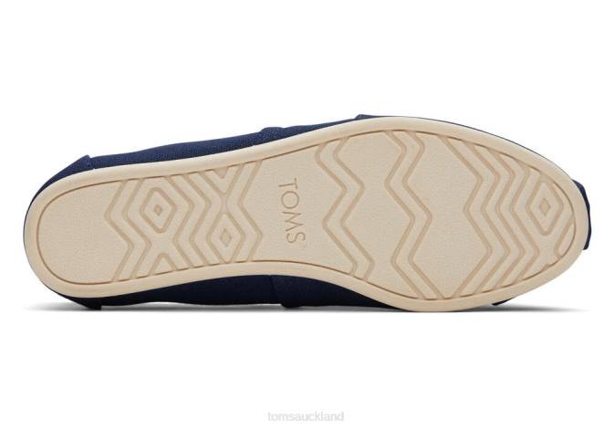 Women Navy Toms Recycled Cotton Alpargata Shoes R26T38