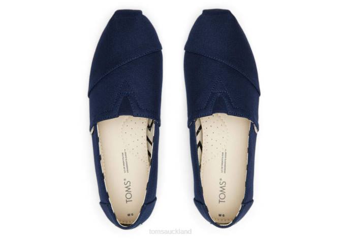 Women Navy Toms Recycled Cotton Alpargata Shoes R26T38