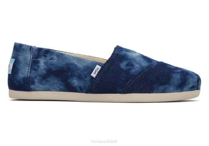 Women Navy Washed Denim Toms Alpargata Washed Denim Shoes R26T56