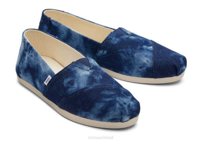 Women Navy Washed Denim Toms Alpargata Washed Denim Shoes R26T56