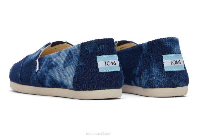 Women Navy Washed Denim Toms Alpargata Washed Denim Shoes R26T56