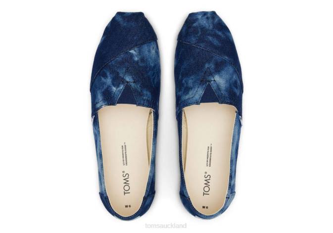 Women Navy Washed Denim Toms Alpargata Washed Denim Shoes R26T56