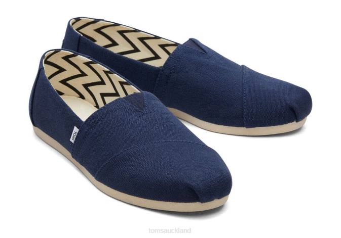 Women Navy Wide Toms Alpargata Eco Recycled Cotton Wide Width Shoes R26T14