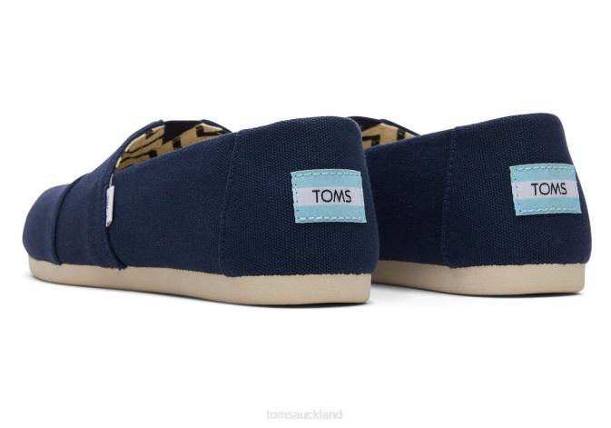 Women Navy Wide Toms Alpargata Eco Recycled Cotton Wide Width Shoes R26T14