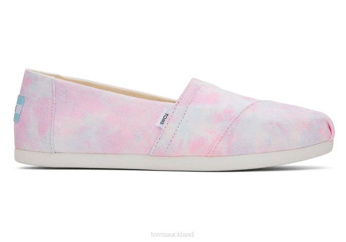 Women Neon Pink Tie Dye Twill Toms Alpargata Tie-Dye Shoes R26T52