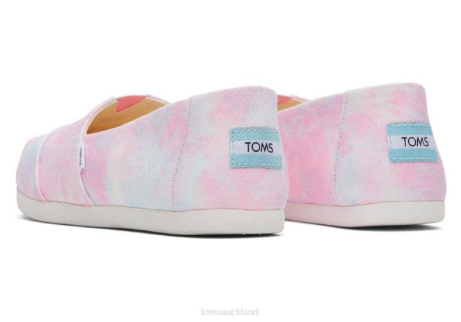 Women Neon Pink Tie Dye Twill Toms Alpargata Tie-Dye Shoes R26T52