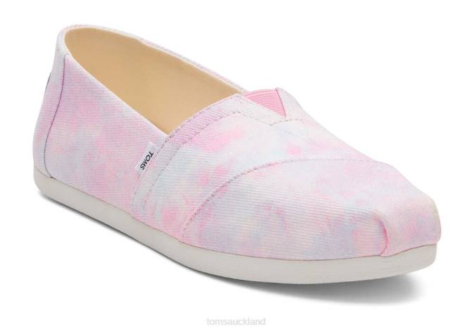 Women Neon Pink Tie Dye Twill Toms Alpargata Tie-Dye Shoes R26T52