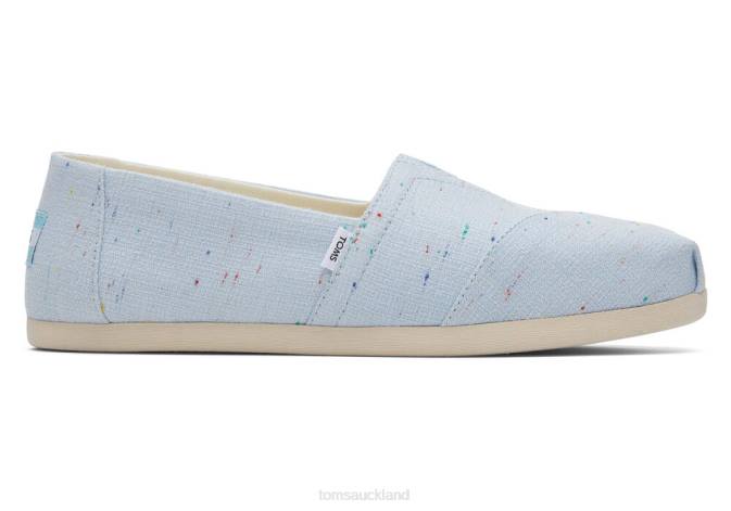 Women Pastel Blue Speckled Slub Toms Alpargata Eco Speckled Recycled Cotton Shoes R26T41