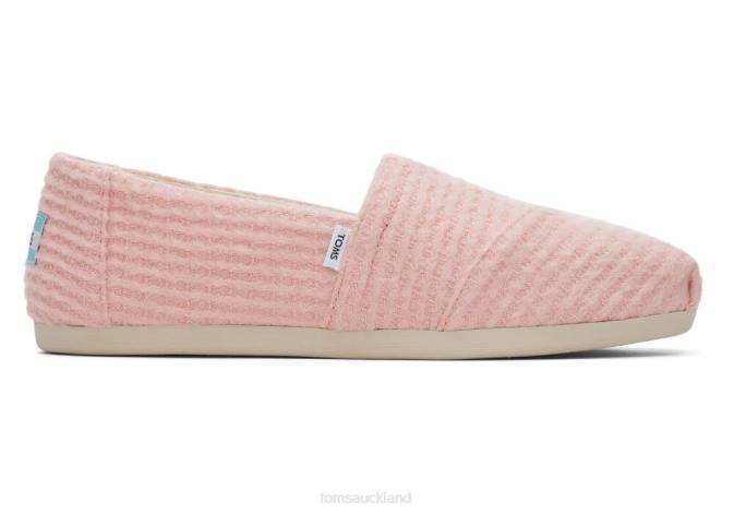 Women Pastel Pink Waffle Knit Toms Alpargata Eco REPREVE Waffle Knit Shoes R26T132