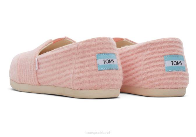 Women Pastel Pink Waffle Knit Toms Alpargata Eco REPREVE Waffle Knit Shoes R26T132