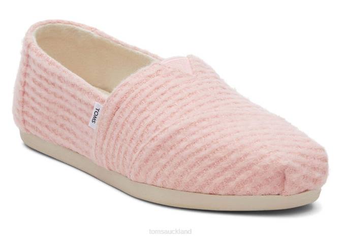 Women Pastel Pink Waffle Knit Toms Alpargata Eco REPREVE Waffle Knit Shoes R26T132