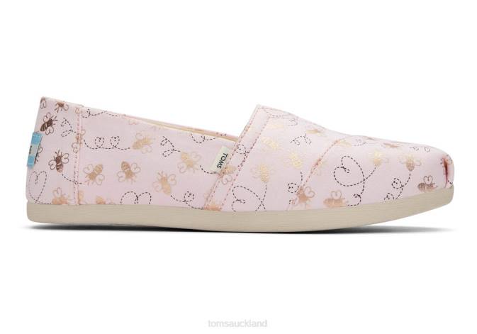 Women Pink Toms Bee Mine Alpargata Shoes R26T105