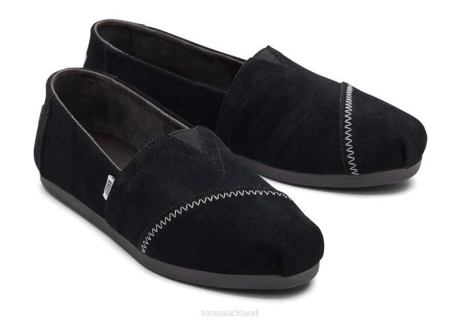 Women Suede Black Toms KROST Alpargata Shoes R26T82