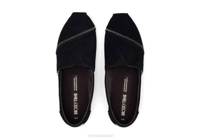 Women Suede Black Toms KROST Alpargata Shoes R26T82