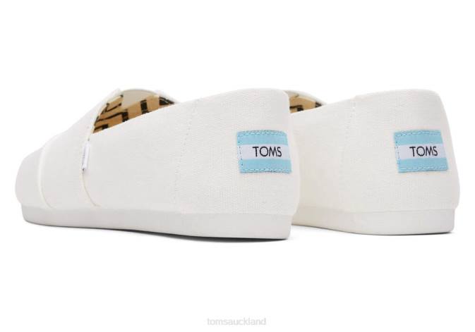 Women White Toms Recycled Cotton Alpargata Shoes R26T23