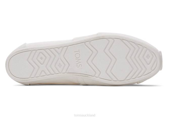 Women White Toms Recycled Cotton Alpargata Shoes R26T23
