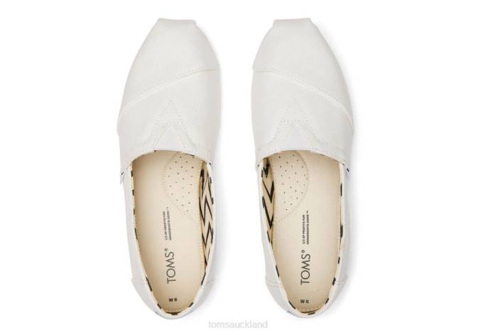 Women White Toms Recycled Cotton Alpargata Shoes R26T23