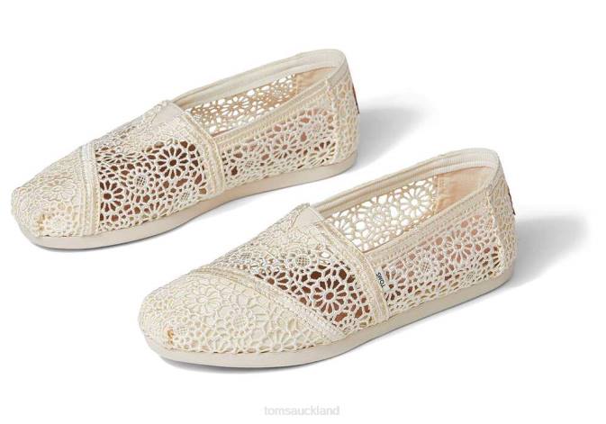 Women natural Toms Moroccan Crochet Alpargata Shoes R26T36