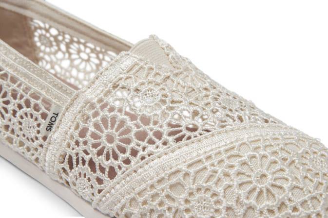 Women natural Toms Moroccan Crochet Alpargata Shoes R26T36