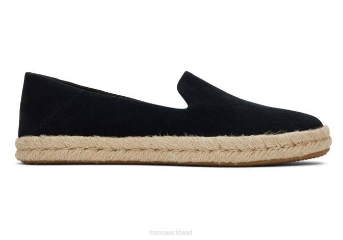 Women Black Suede Toms Santiago Suede Shoes R26T143