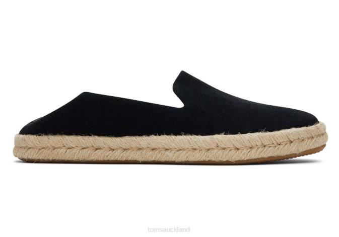 Women Black Suede Toms Santiago Suede Shoes R26T143