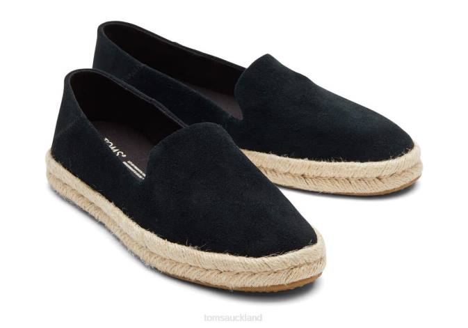 Women Black Suede Toms Santiago Suede Shoes R26T143