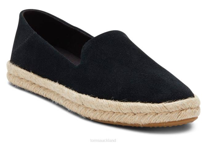 Women Black Suede Toms Santiago Suede Shoes R26T143
