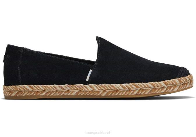Women Black Toms Pismo Espadrille Shoes R26T180