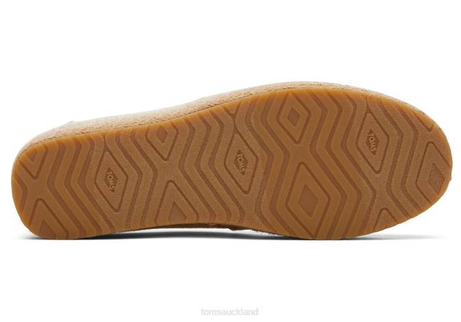 Women Dark Natural Metallic Linen Toms Valencia Eco Platform Espadrille Shoes R26T164