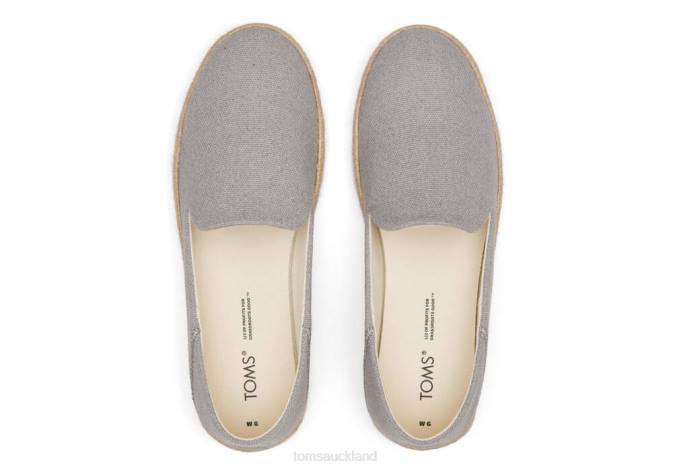 Women Grey Toms Santiago Recycled Cotton Canvas Shoes R26T139