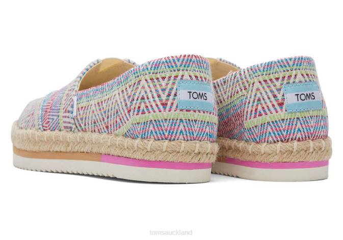 Women Natural Diamond Global Woven Toms Alpargata Rope Platform Shoes R26T182