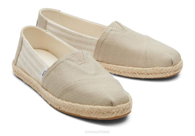 Women Oxford Tan Toms Alpargata Eco Recycled Cotton Rope Espadrille Shoes R26T152