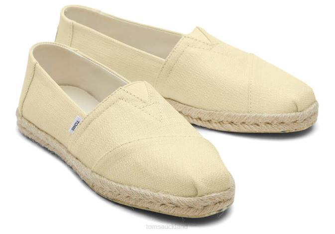 Women Pale Lemon Textured Woven Toms Alpargata Eco Rope Espadrille Shoes R26T161