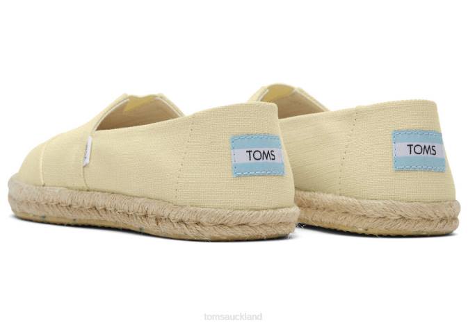 Women Pale Lemon Textured Woven Toms Alpargata Eco Rope Espadrille Shoes R26T161