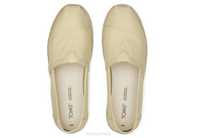 Women Pale Lemon Textured Woven Toms Alpargata Eco Rope Espadrille Shoes R26T161