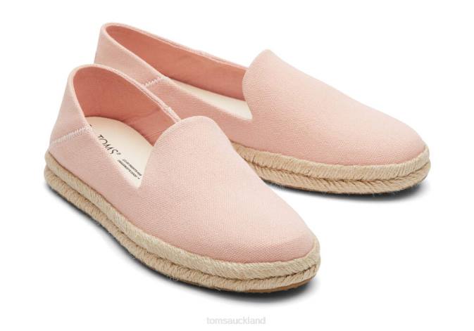 Women Peach Blush Washed Canvas Toms Santiago Washed Canvas Shoes R26T140
