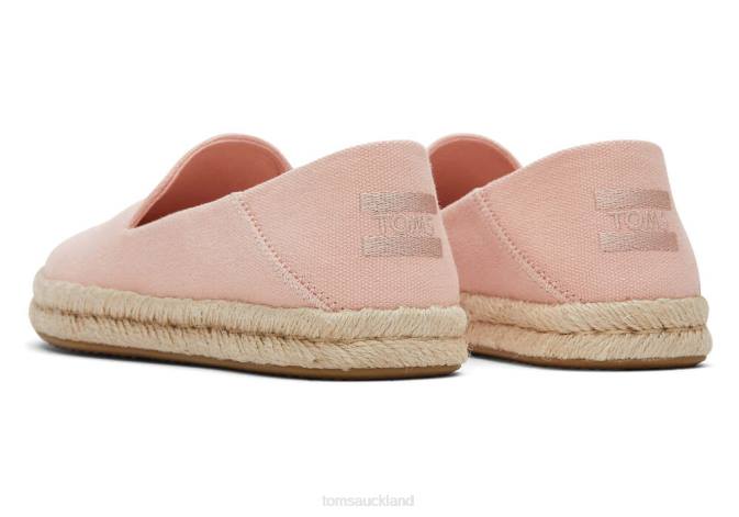 Women Peach Blush Washed Canvas Toms Santiago Washed Canvas Shoes R26T140