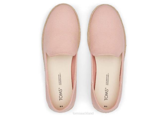 Women Peach Blush Washed Canvas Toms Santiago Washed Canvas Shoes R26T140