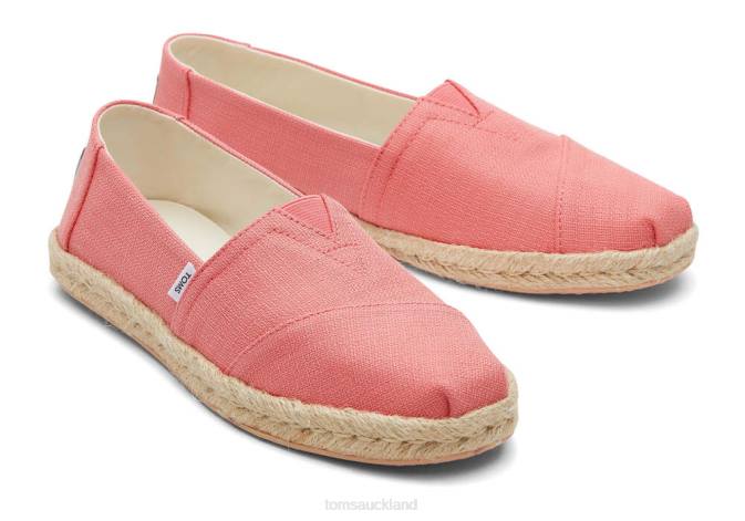 Women Peach Textured Woven Toms Alpargata Eco Rope Espadrille Shoes R26T162