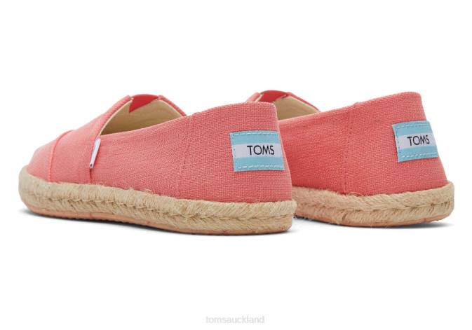 Women Peach Textured Woven Toms Alpargata Eco Rope Espadrille Shoes R26T162