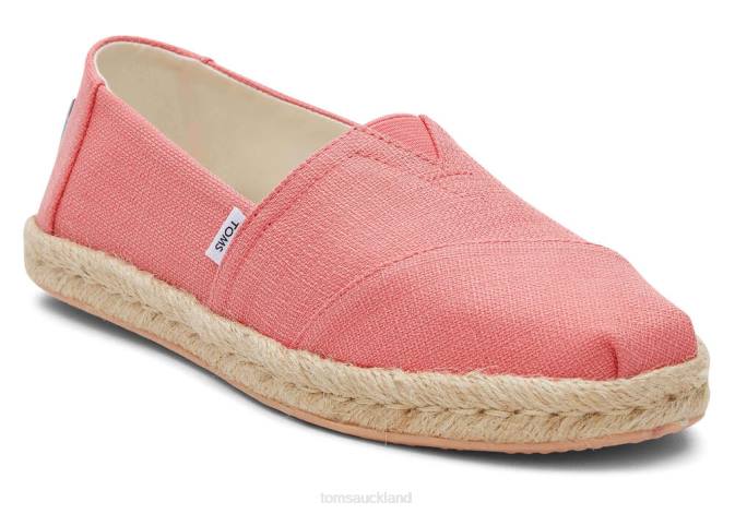 Women Peach Textured Woven Toms Alpargata Eco Rope Espadrille Shoes R26T162