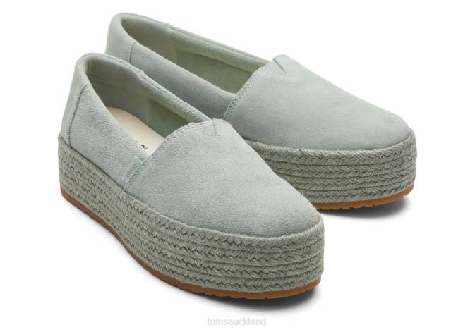 Women Suede Sage Toms Valencia Platform Espadrille Shoes R26T170