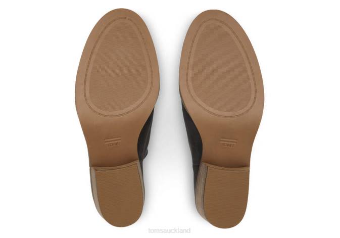 Women Black Leather Toms Everly Cutout Boot Shoes R26T228