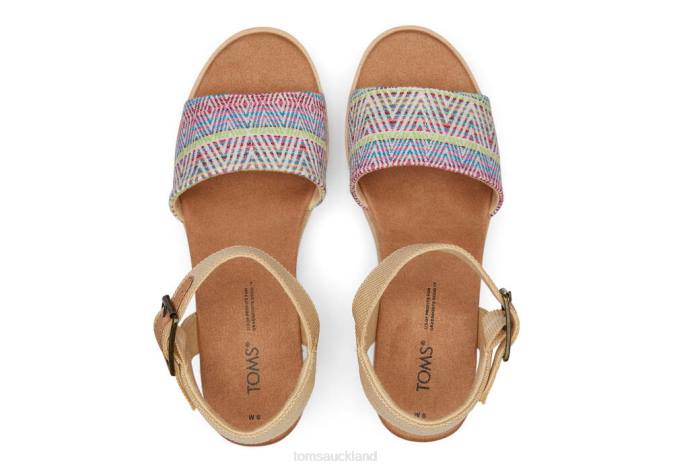 Women Natural Diamond Global Woven Toms Diana Wedge Sandal Shoes R26T203