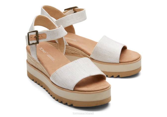 Women Natural Toms Diana Wedge Sandal Shoes R26T195